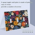 thumbnail image 3 of Yayeee Toggle Light Switch Wall Plate 2-Gang 4.56"x4.48" Decorative Outlet Cover, Bright Colorful Flowers Pattern, 3 of 7
