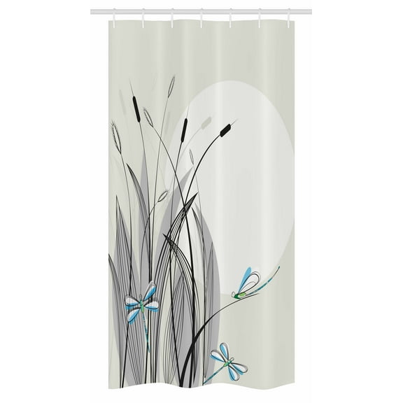 Dragonfly Stall Shower Curtain, Dragonflies on Flowers and Branches Flourishing Nature Spring Time Predator Boho Print, Fabric Bathroom Set with Hooks, 36W X 72L Inches Long, Multi, by Ambesonne