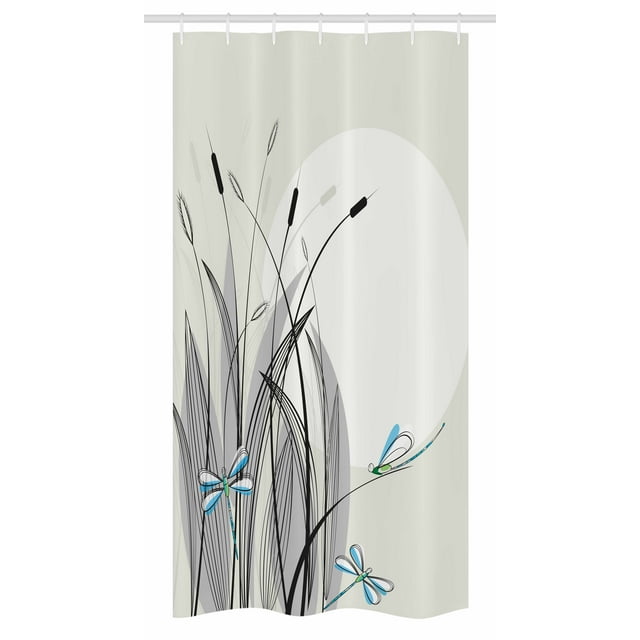 Dragonfly Stall Shower Curtain, Dragonflies on Flowers and Branches