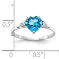 thumbnail image 2 of Primal Gold 14 Karat White Gold 7mm Heart Blue Topaz A Diamond Ring, 2 of 4