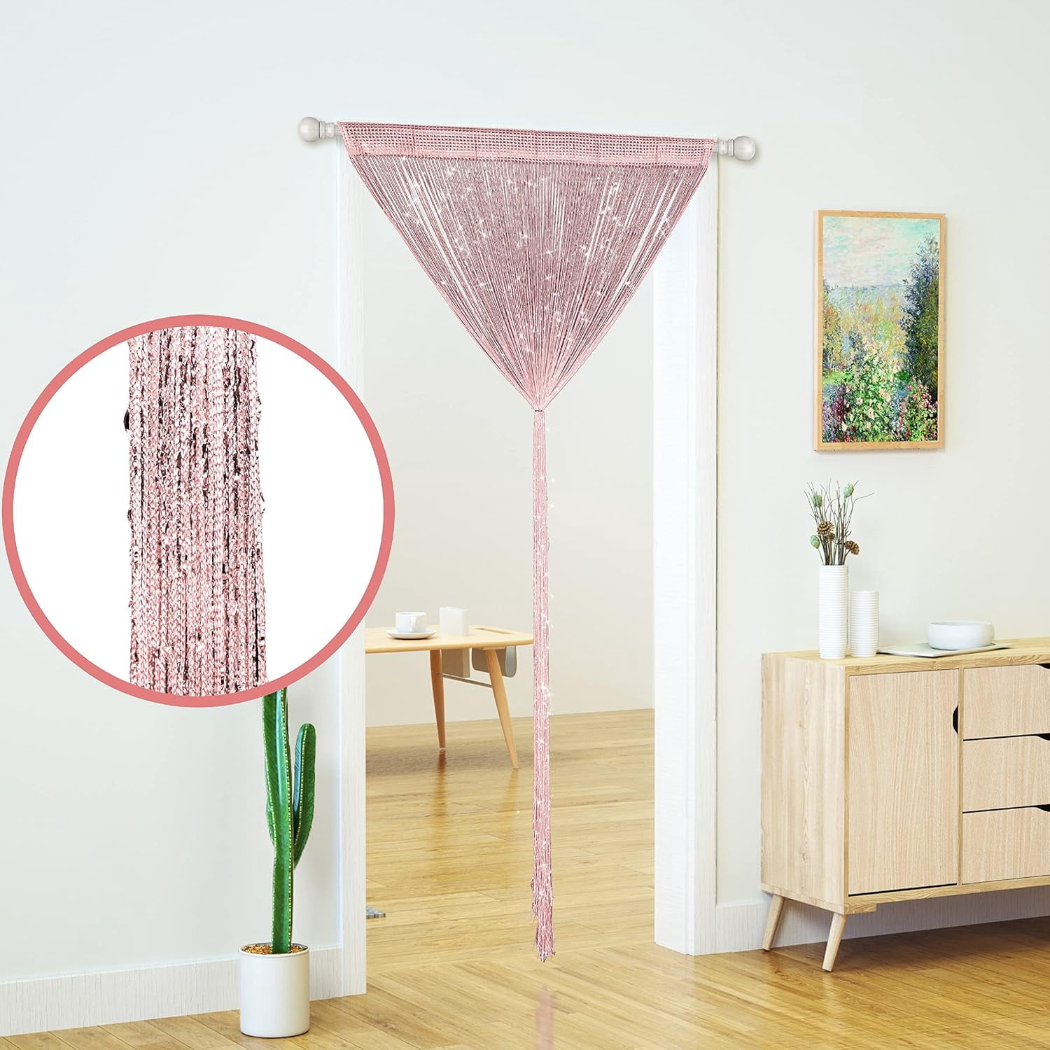 String Curtains for Doorways Glitter Beaded Curtains Door Sparkle Beads Curtain Open Closet Laundry Hanging Hippie Glisten Beads Window Panel