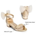 thumbnail image 4 of DREAM PAIRS Girls Sandals Low Heel Dress Pump Ankle Strap Interchangeable Bow Flower Wedding Party Shoes for Little Kid/Big Kid, 4 of 6