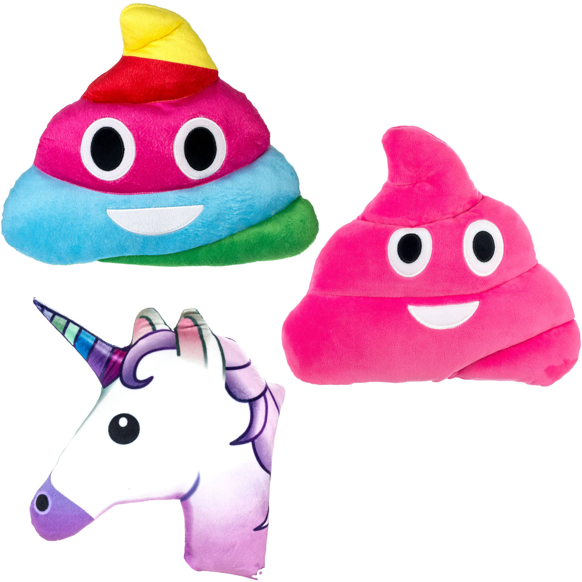 Emoji Unicorn 3piece Pillow Set