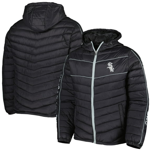 Men's G-III Sports by Carl Banks Black Chicago White Sox Splitter Soft Down Touch Full-Zip Hoodie Jacket