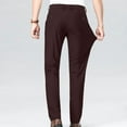 thumbnail image 4 of Mens Stetchy Dress Pants Trendy Solid Color Business Suit Pants Casual Straight Leg Office Golf Work Trousers with Pockets Wine S, 4 of 7