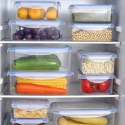 Yika Tupperware Kitchen Refrigerator Rectangular Food Container Microwave Heat Plastic Lunch Box Food Lunch Box Fruit Storage Sealed Box B