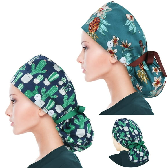 Scrub Cap ABAMERICA - Soporte para coletas para mujer, cabello largo