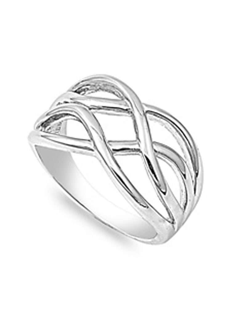 Sterling Silver Women's Knot Ring Wholesale 925 Band 12mm Jewelry