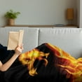 thumbnail image 3 of Dragon Soft Flannel Fleece Throw Blanket, Abstract Fiery Creature on Black Background Illustration, Cozy Plush for Indoor and Outdoor Use, 50" x 70", Orange Black, by Ambesonne, 3 of 5