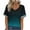 Dark Blue, variant on Womens Ombre Tie Dye Blouse V Neck Design Lightweight Fabric Relaxed Silhouette for Stylish Outings Blue XL