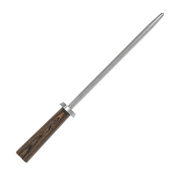 Shun Kanso 9" Combination Honing Steel, Smooth and Micro-Ribbed Honing Rod, Built-In Angle Guide, Pakkawood handle, Japanese Knife Sharpener for Professional and Home Chefs