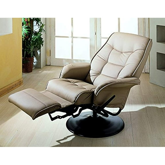 Swivel Recliner with Flared Arm Beige