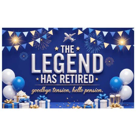 Decorative Design Retirement Party Banner Airplane Travel Themed Balloon Celebration for Office Party Event Decoration Photo Background