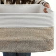 thumbnail image 4 of Extra Large Woven Storage Basket,Cotton Rope Basket for Living Room, Laundry, Toys - Gradient Brown, 4 of 6