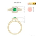 thumbnail image 5 of ANGARA Natural Aeon Square Emerald & Diamond Engagement Ring with Milgrain in 14K Yellow Gold for Women (Size-4mm) | May Birthstone, Anniversary, Jewelry Gift for Women | Natural Emerald Ring, 5 of 9