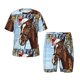 thumbnail image 1 of Balery Christmas Horse Conjunto de Pijama Infantil de Manga Corta con Estampado – Ropa de Dormir de Algodón Suave-XX-Large, 1 of 6