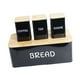 thumbnail image 3 of Juego de 4 cajas de pan con botes y tapa de bambú, recipiente de acero inoxidable para almacenar pan, recipiente para almacenar pan, 3 of 9