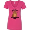 thumbnail image 3 of Inktastic Finally It's Groundhog Day Women's V-Neck T-Shirt, 3 of 5