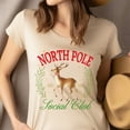 thumbnail image 4 of North Pole Social Club T-Shirt | Reindeer Holiday Graphic Tee, Navy, Size S, 4 of 6