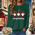 thumbnail image 6 of TTUHYWXI Christmas Sweatshirt for Women Gnomes Print Funny Plus Size Sweatshirts Crewneck Long Sleeve Xmas Holiday Tops (Green, M), 6 of 9
