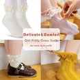 thumbnail image 3 of Ksopiavobs 3 Pairs Ruffle Ankle Socks for Girl, Cotton Princess Style Toddler Dress Sock for Kids 1-10 Years, 3 of 7