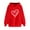 Red, variant on YUGYXL Drawstring Heart Print Sweatshirts for Women Comfy Long Sleeve Hoodies with Pockets Outdoor Hooded Blouses White XL