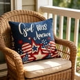 thumbnail image 4 of Patriotic God Bless America Pillow Cover,American Flag Heart & Star Design Cushion Case,Independence Day Memorial Day Pillowcase for Sofa,Patio Holiday Party,Home Decor, 4 of 5