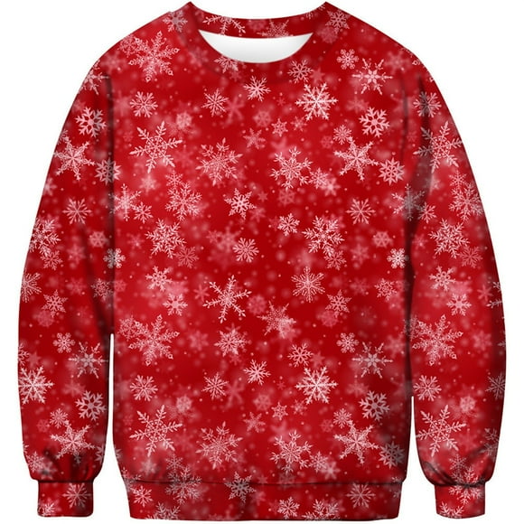 WILLBEST Hoodies for Men Blank Hoodies 2024 Men's Winter Christmas 3D Digital Print Loose Round Neck Pullover Hoodie