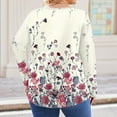 thumbnail image 3 of TQWQT Womens Plus Size Fall Tops 2024 Flowy Long Sleeve Shirts Floral Print T-Shirt V Neck Henley Tshirts Loose Casual Tunic Tops Pink 2XL, 3 of 4