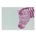 thumbnail image 1 of Pink Zebra Cutting Board, Head of Zebra Vibrant Portrait Watercolor Murky Aquarelle Watercolor Print, Decorative Tempered Glass Cutting and Serving Board, Small Size, Magenta White, by Ambesonne, 1 of 1
