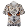 thumbnail image 3 of Camisa hawaiana con estampado 3D de búho misterioso para hombre, blusa con estampado de animales salvajes, camisetas Aloha unisex de verano, camisetas con solapa y mangas cortas, 3 of 5
