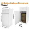 thumbnail image 3 of Wooden Trash Can with Tray Top, 40 Gallon Garbage Receptacle Cabinet, Commercial Grade Rubbish Bin for Office Cafeteria Restaurant (White), 3 of 18