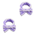 thumbnail image 2 of Qarigey Diademas Nudo de lazo Banda elástica para la cabeza Banda para el sudor ajustable Accesorios para el cabello Diadema para de cara Raya Raya blanca morada 2piezas Qarigey  CBP394880, 2 of 6