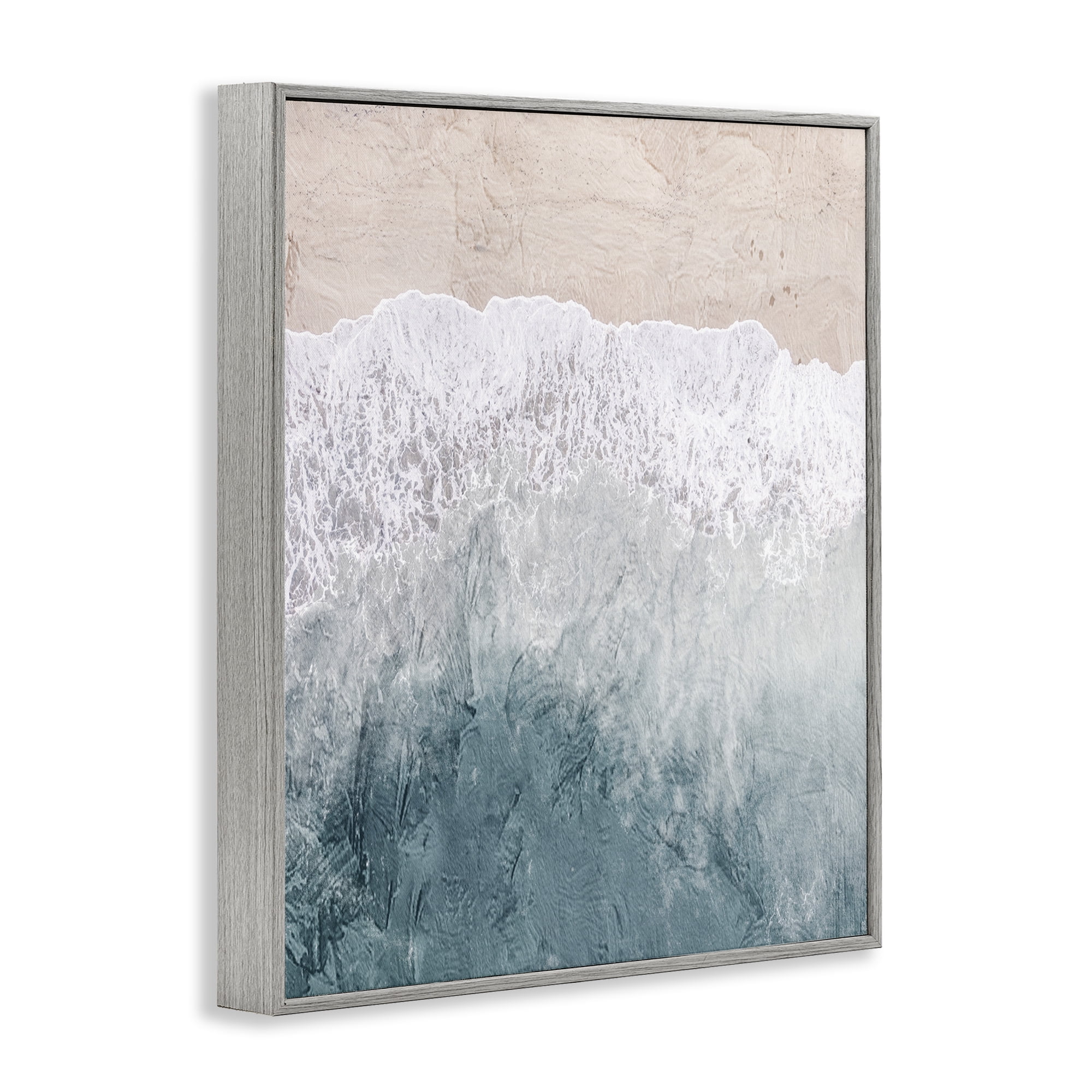 Stupell Industries Beach Top Shore Gray Framed Giclee Art, design by Kim Allen