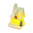 thumbnail image 2 of Lydiaunistar Christmas Village House Set - 10 LED Lighted Resin Miniature Winter Cabin Decorations, DIY Holiday Ornament Kits with Cedar Tree Lamp for Tabletop Xmas Gift, 2 of 2