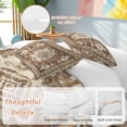 thumbnail image 3 of Brown Boho Bedding 3 Piece Duvet Cover Set Full Size, Retro Western Rustic Ethnic Tribal Patterns Soft Microfiber Comforter Cover with Zipper Closure & Pillowcases, FadeResistant Quilt Cover, 3 of 9