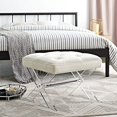 thumbnail image 1 of Modway Swift Acrylic X-Base Entryway Modern Bench With Tufted Fabric Upholstery in Ivory, 1 of 5