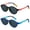 2101_Blue+Black Orange, variant on 2 Pack Kids Sunglasses UV Protection Flexible Shades with Strap for Boys and Girls Age 3-12 (Black+Blue)