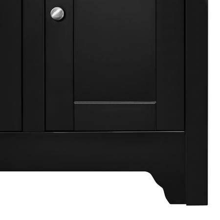 Walker Edison - 52" 4 Door Media Storage TV Stand for Most Flat-Panel TV's up to 58" - Black