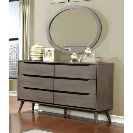 Furniture Of America Fopp Modern 2 Piece Dresser And Oval Mirror