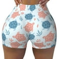 thumbnail image 2 of Lsque Sea Turtle Pattern High Waisted Biker Shorts for Women-Tummy Control Fitness Athletic Workout Running Yoga Gym Shorts,Moisture-Wicking-Medium, 2 of 9