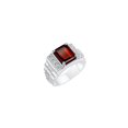 thumbnail image 3 of RYLOS Men's Rings Sterling Silver Designer Style 10X8MM Emerald Cut Shape Gemstone & Diamonds Garnet January Birthstone Rings For Men Size 10, 3 of 4