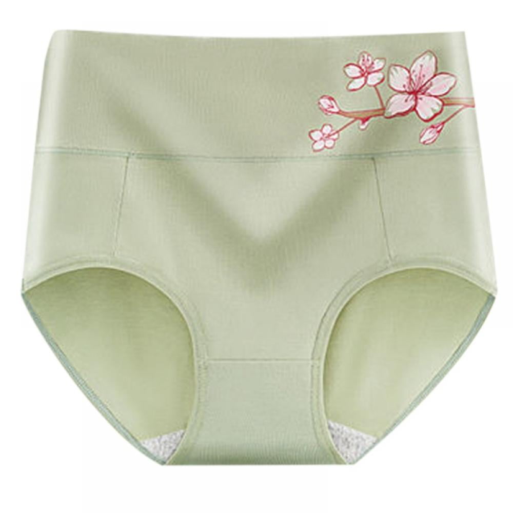LAST CLANCE SALE! Women Underwear High Waist Cotton Briefs Ladies Panties  Tummy Control Panty Full Coverage Multipack, Green, XL
