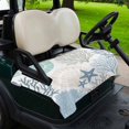 thumbnail image 2 of Golf Cart Seat Covers for 2 Seater, Coastal Soft Microfiber Cart Seat Towel Blanket, Summer Beach Nautical Coral Starfish Absorbent Breathable Non Slip Bench Seats Protector for Golf Course 51"x31", 2 of 9