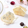 thumbnail image 2 of PONATIA 50 PCS Laser Cut With Ribbon Wedding Party Favor, Wedding Gift Bags Chocolate Candy and Gift Boxes (Gold), 2 of 8