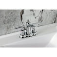 thumbnail image 4 of Kingston Brass FB7611CML Manhattan Double-Handle 4" Centerset Bathroom Faucet with Pop-Up Drain, Polished Chrome, 4 of 7