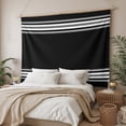thumbnail image 3 of Black Striped Large Tapestry for Bedroom Wall Hanging Tapestry, Farmhouse Black White Stripes Ceiling Backdrop Tapestries Poster Blanket Wall Decor for Teens Room Living Room Dorm 86" x 104", 3 of 8