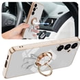 thumbnail image 3 of Case for Samsung Galaxy S25 Ultra, Luxury Astronaut Ring Hoder Stand Plating Ultra Slim Support Magnetic Car Mount Drop Protective Phone Case Cover for Samsung Galaxy S25 Ultra, White, 3 of 5
