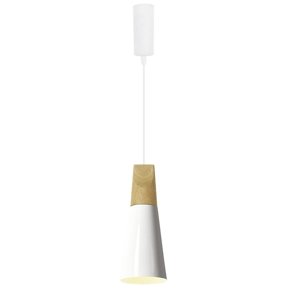 Kiven H-Type Track Lighting Pendants with φ4.3in Iron Lampshade 1-Light h Track Pendant Lights Adjustable Height for Kitchen Restaurant Hallway, White