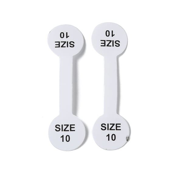 1000pcs Folding Paper Ring Size Sticker Size 10 Adhesive Ring Size Label Tag Round White 5.1x1.4x0.01cm